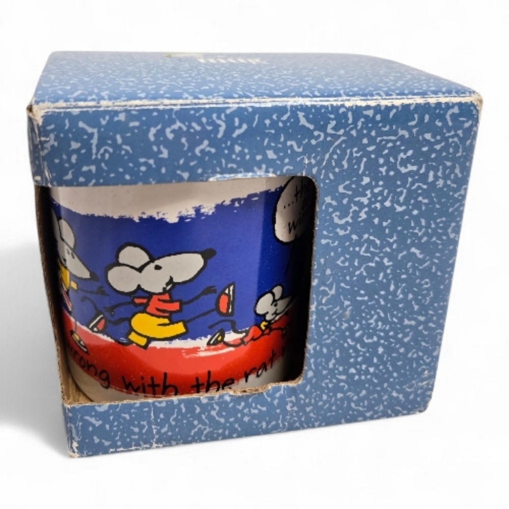 NEW Vintage‎ Hallmark Rat Race novelty graphic mug in box